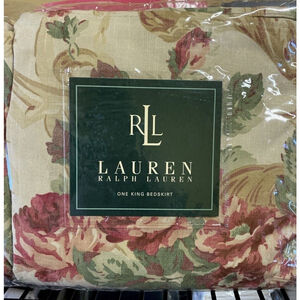 Ralph Lauren Grosvenor Floral King Bed Skirt - New Made In USA Vintage